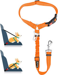SlowTon Hundegurt für das Auto als Rückhalte-Anschnallgurt in Orange – Bild 1 von 7