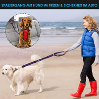 Produktbild von SlowTon Hundegurt Set 2 Stück Schwarz reflektierend mit Kopfstützen Anschnallgurt für Hunde
