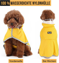 SlowTon Hunderegenmantel wasserdicht mit transparenter Kapuze Gelb XXL – Bild 1 von 6
