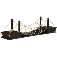Produktbild von Slyrun Katzenkletterwand aus Holz mit Hängebrücke und Regal in Braun 96x20x25,5 cm