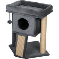 Produktbild von Slyrun Katzenkratzbaum mit Kratzmatte, Spielball und Katzenhaus in Beige, 40x40x57 cm