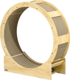 Slyrun Katzenlaufrad aus Holz mit Kratzmatte und Bremse in Braun 91 cm – Bild 1 von 2