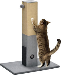 Slyrun Kratzbaum für Katzen in Grau aus Plüsch und Jute mit 79 cm Höhe – Bild 1 von 2