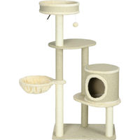 Produktbild von Slyrun Kratzbaum für Katzen mit Katzenbett und Höhle in Beige, 124x59x40 cm