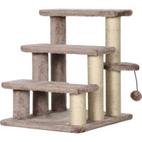 Produktbild von Slyrun Kratzbaum mit Haustiertreppe und Spielball für Katzen bis 5 kg Braun 45x40x48cm