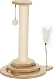 Slyrun Kratzsäule für Katzen in Weiß und Braun mit Sisal-Kratzpfosten und 49 cm Höhe – Bild 1 von 3