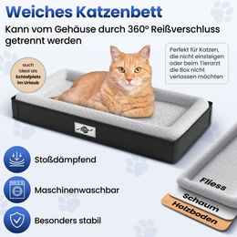 Smart-Planet Faltbare Transporttasche für Katzen und kleine Hunde aus Polyester mit abnehmbarem Boden in Grau oder Schwarz Größe S – Bild 1 von 13