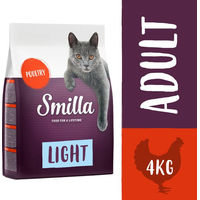 Produktbild von Smilla Adult Light Geflügel Katzenfutter für Wohnungskatzen ohne Zucker zur Gewichtskontrolle 4 kg