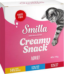 Smilla Creamy Schleck-Snack für Katzen Adult Huhn Thunfisch Rind ohne Zucker 80 x 14 g – Bild 1 von 1