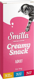 Smilla Creamy Snack Adult Schleck-Snack für Katzen mit Huhn, Thunfisch und Rind ohne Zucker, 6 x 14 g – Bild 1 von 1