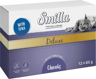 Produktbild von Smilla Deluxe Katzen Häppchen Thunfisch in Sauce getreidefrei und ohne Zucker 12 x 85 g - 12 x 85 g