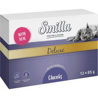 Produktbild von Smilla Deluxe Katzen Nassfutter Stückchen in Sauce mit Kalb und Herz getreidefrei ohne Zucker 12 x 85 g - 12 x 85 g