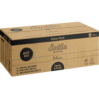 Produktbild von Smilla Deluxe Katzen Nassfutter Stückchen in Sauce mit Rind Pute und Lachs für adulte Katzen getreidefrei ohne Zucker 96 x 85 g