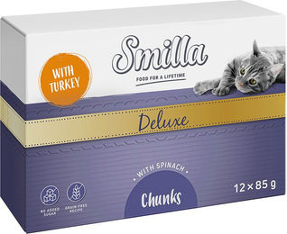 Produktbild von Smilla Deluxe Katzen Nassfutter Stückchen in Sauce Pute 12 x 85 g getreidefrei - 12 x 85 g