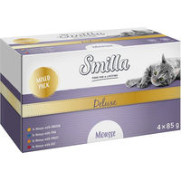Produktbild von Smilla Deluxe Mousse Mixpaket für Katzen mit Huhn, Thunfisch, Truthahn und Rind getreidefrei 12 x 85 g - 12 x 85 g
