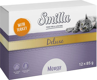 Produktbild von Smilla Deluxe Mousse Pute mit Basilikum getreidefrei und ohne Zucker 12 x 85 g - 12 x 85 g