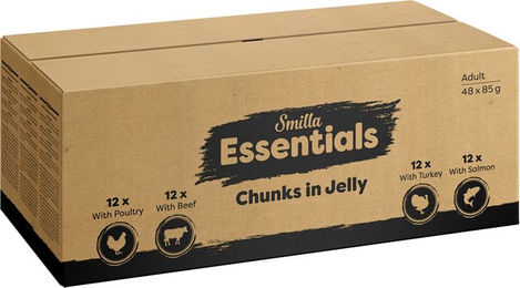 Produktbild von Smilla Essentials Katzen Nassfutter Adult Stückchen in Gelee 48 x 85 g