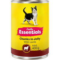 Produktbild von Smilla Essentials Katzen Nassfutter Stückchen in Gelee Huhn Rind Lachs Lamm ohne Zucker 24 x 400 g