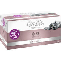 Produktbild von Smilla Fine Menu Geflügel und Hühnerleber Schale für Katzen Getreidefrei 8 x 100 g - 8 x 100 g