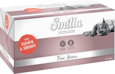Produktbild von Smilla Fine Menu Schale Lachs und Garnele getreidefrei und laktosefrei 8 x 100 g - 8 x 100 g