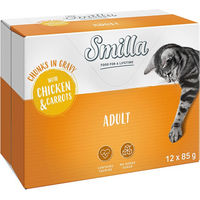 Produktbild von Smilla Frischebeutel Adult Huhn mit Karotten Stückchen in Sauce Getreidefrei 24 x 85 g - 24 x 85 g