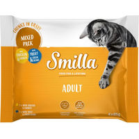 Produktbild von Smilla Katzen Nassfutter Adult Probiermix Huhn und Forelle Stückchen in Sauce Getreidefrei 4 x 85 g - 4 x 85 g