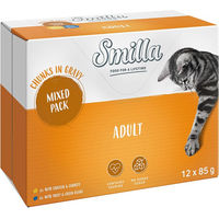 Produktbild von Smilla Katzen Nassfutter Adult Stückchen in Sauce Huhn und Forelle mit Gemüse Getreidefrei 12 x 85 g - 12 x 85 g