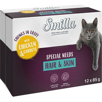 Produktbild von Smilla Katzen Nassfutter Hair & Skin Huhn mit Karotten Stückchen in Sauce 24 x 85 g - 24 x 85 g