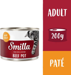 Smilla Katzen Nassfutter Rind mit Pute Getreidefrei 6 x 200 g - 6 x 200 g – Bild 1 von 1