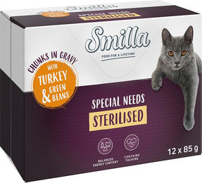 Produktbild von Smilla Katzenfutter Sterilised Häppchen in Sauce Pute mit Gemüse 24 x 85 g - 12 x 85 g