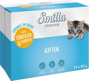Produktbild von Smilla Kitten Nassfutter Huhn mit Karotten in Sauce getreidefrei 12 x 85 g - 24 x 85 g