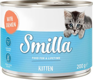 Produktbild von Smilla Kitten Nassfutter Lachs Getreidefrei und Ohne Zucker 24 x 200 g - 1 kg
