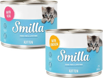 Produktbild von Smilla Kitten Nassfutter Mixpaket Geflügel und Kalb getreidefrei ohne Zucker 24 x 200 g - 24 x 200 g
