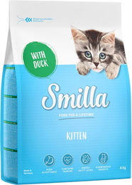 Produktbild von Smilla Kitten Trockenfutter Ente 4 kg ohne Farb- und Aromastoffe - 4 kg
