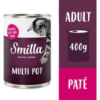 Produktbild von Smilla Multifleischtöpfchen Hund Geflügel Rind und Wild getreidefrei 6 x 400 g - 6 x 400 g