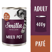 Produktbild von Smilla Multifleischtöpfchen Katzenfutter Rind Ente Hühnchen Getreidefrei Ohne Zucker 6 x 400 g