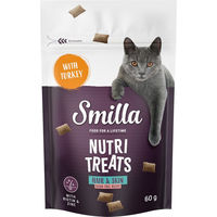 Produktbild von Smilla Nutri Treats Leckerli für erwachsene Katzen Sterilised zur Gewichtskontrolle 60 g