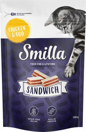 Produktbild von Smilla Sandwich Snack Huhn & Kabeljau Leckerli 3 x 100 g - 3 x 100 g
