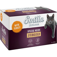 Produktbild von Smilla Schale Sterilised Katzenfutter Adult Pute Getreidefrei 6 x 100 g - 6 x 100 g
