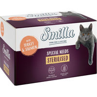 Produktbild von Smilla Schale Sterilised Katzenfutter Adult Pute mit Lachs getreidefrei 6 x 100 g - 6 x 100 g