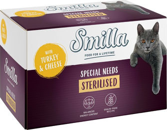 Produktbild von Smilla Sterilised Katzenfutter Adult Pute mit Käse Getreidefrei 6 x 100 g - 6 x 100 g
