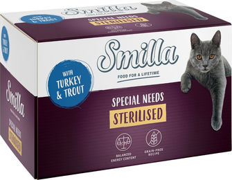 Produktbild von Smilla Sterilised Katzenfutter Pute mit Forelle Adult Getreidefrei 6 x 100 g - 6 x 100 g