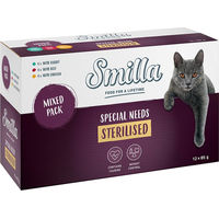Produktbild von Smilla Sterilised Pastete Mixpaket für Katzen Adult Rind Huhn Kaninchen Getreidefrei 12 x 85 g - 12 x 85 g