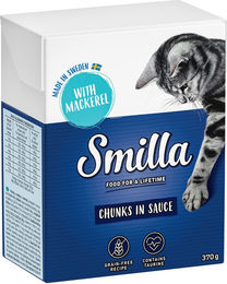 Produktbild von Smilla Tetra Häppchen Fisch in Soße Makrele getreidefrei ohne Zucker und Konservierungsstoffe 24 x 370 g