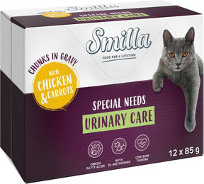 Produktbild von Smilla Urinary Care Nassfutter Huhn und Karotte Stückchen in Sauce für Katzen Adult 24 x 85 g - 24 x 85 g