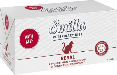 Produktbild von Smilla Veterinary Diet Renal Rind Nassfutter für erwachsene Katzen 8 x 100 g - 8 x 100 g