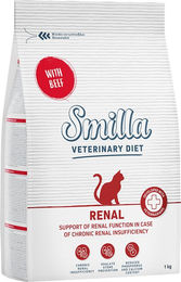 Produktbild von Smilla Veterinary Diet Renal Rind Trockenfutter für erwachsene Katzen zur Unterstützung der Nierenfunktion 1 kg - 1 kg