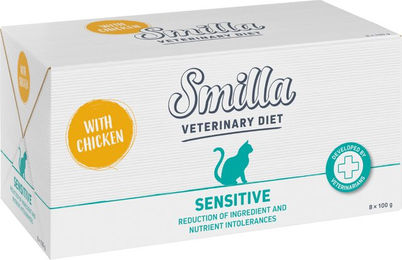 Produktbild von Smilla Veterinary Diet Sensitive Huhn Katzen Nassfutter Adult Hypoallergen Getreidefrei 8 x 100 g - 8 x 100 g