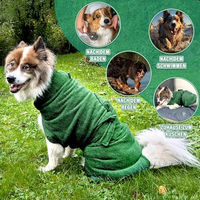 Produktbild von Smithy by Dagmar Nelk Hundebademantel aus 100% Baumwolle personalisiert Grün XS