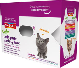 Produktbild von Smølke Soft Paté Variationsbox Fisch Pastete für Katzen Adult 16 x 80 g - 16 x 80 g